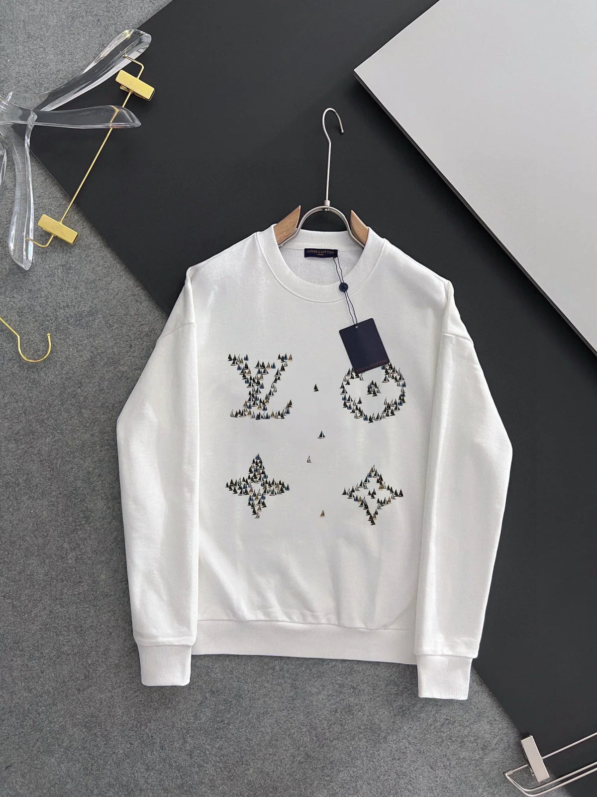 New printed pullover round neck hoodie