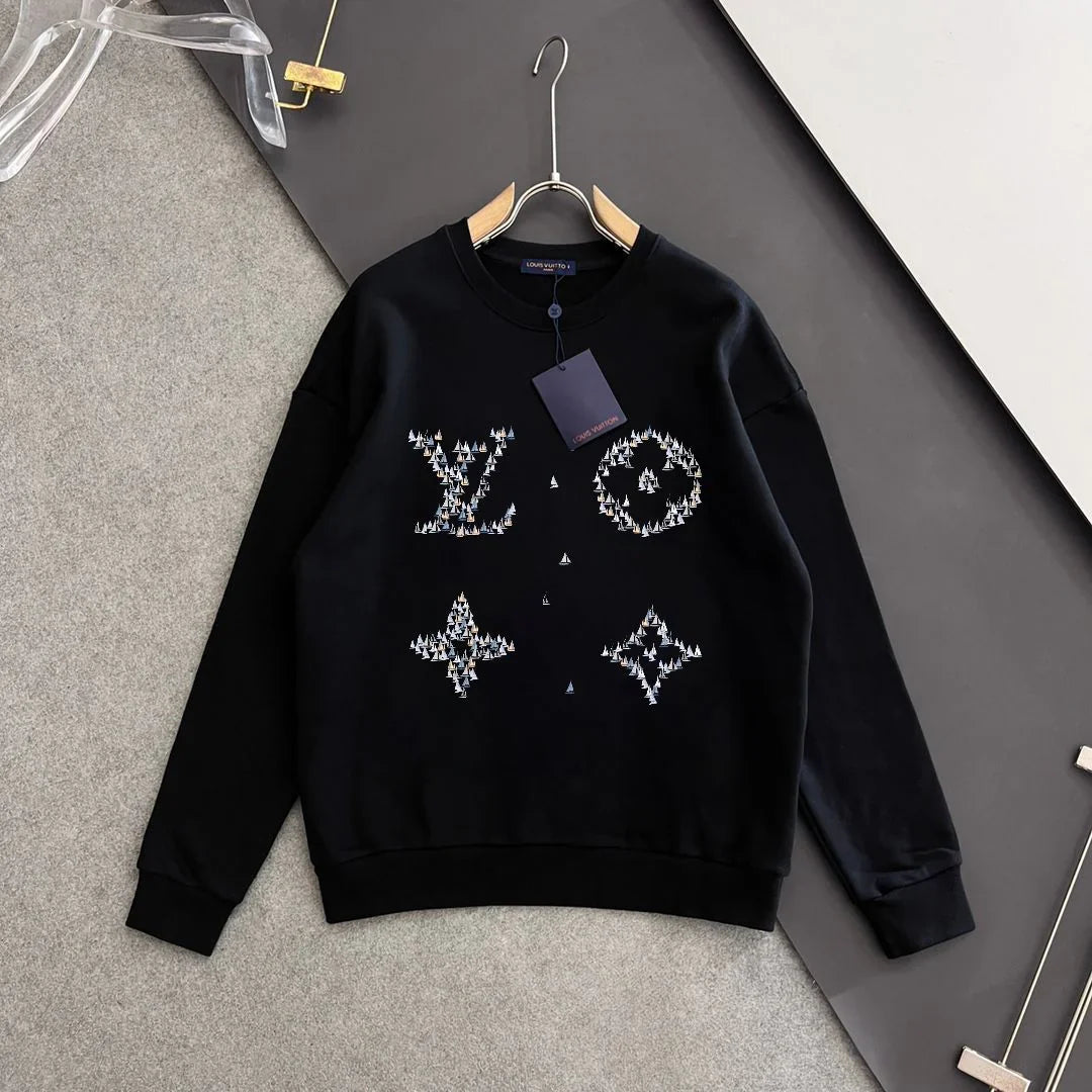 New printed pullover round neck hoodie