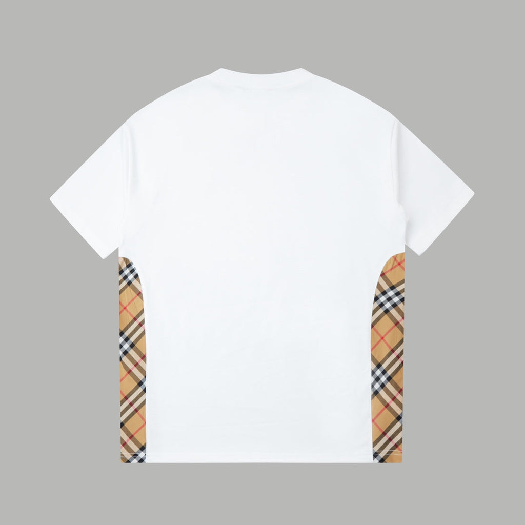 Light luxury checkered patchwork embroidered T-shirt