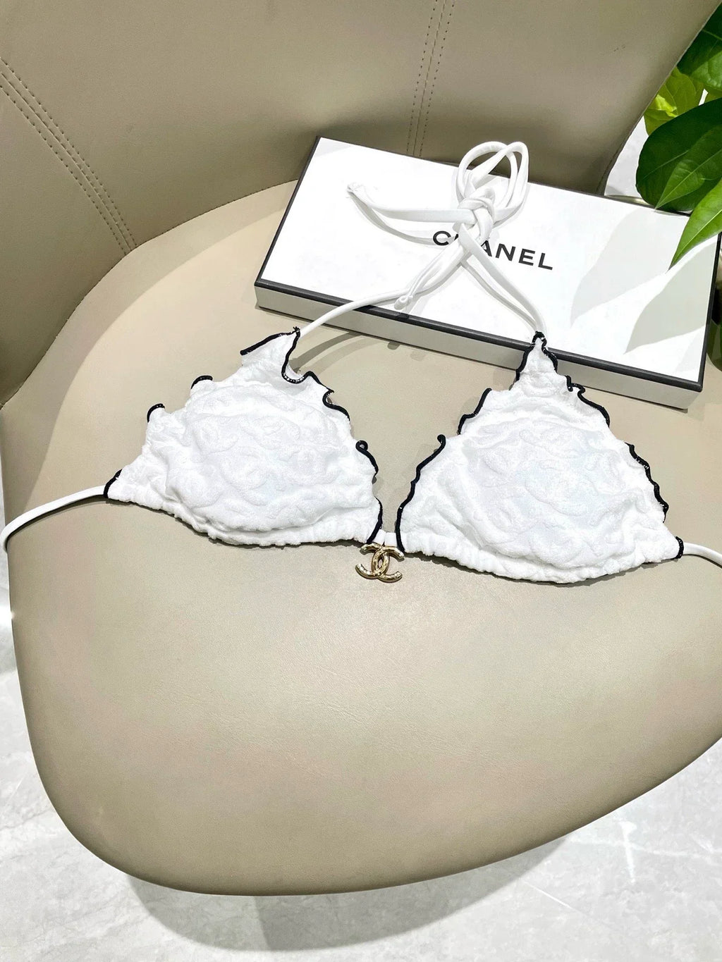 25 New bikini terry logo split swimsuit