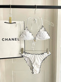 25 New bikini terry logo split swimsuit