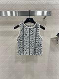 25fw Floral knit vest