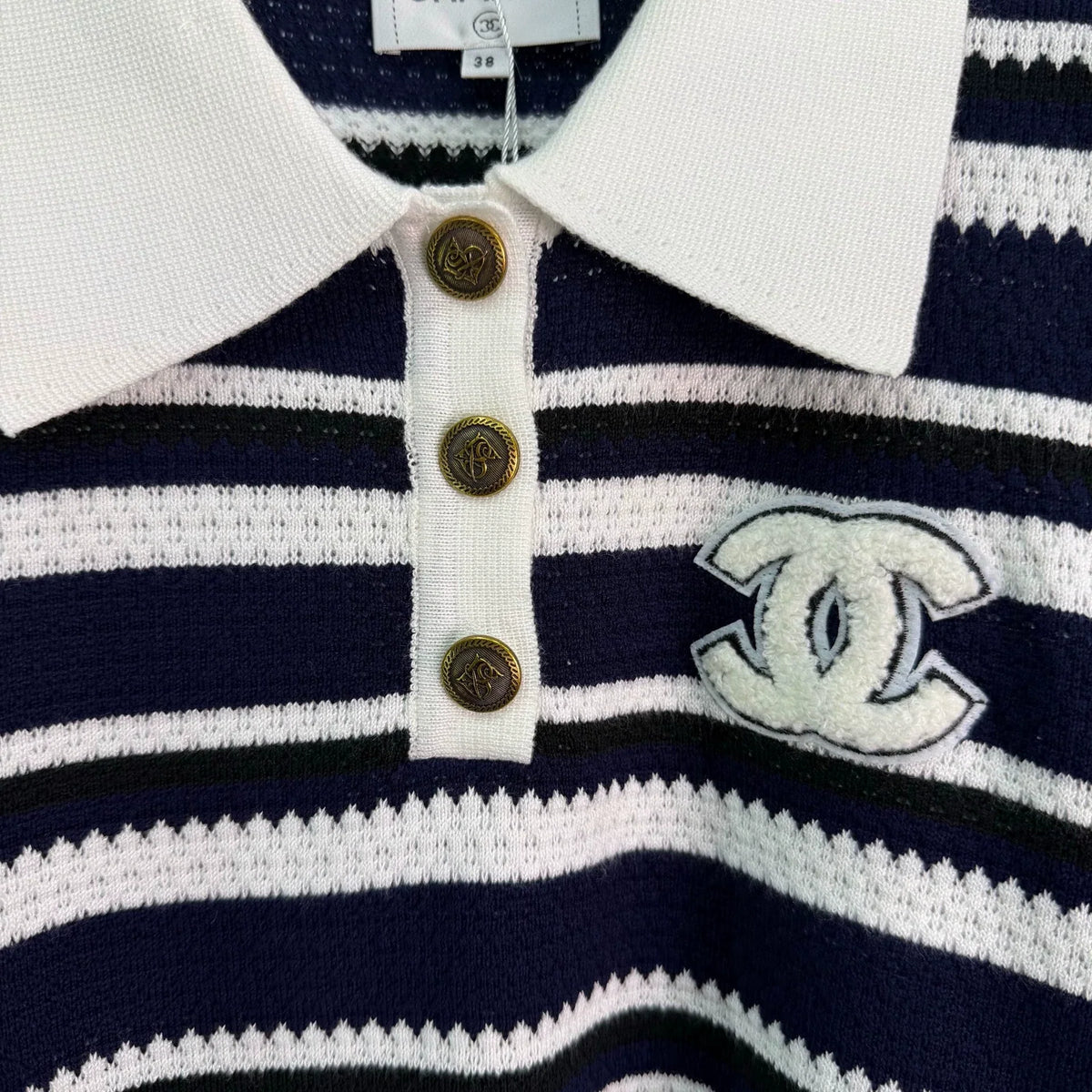 26F Early Autumn New Striped Polo Knit Sweater