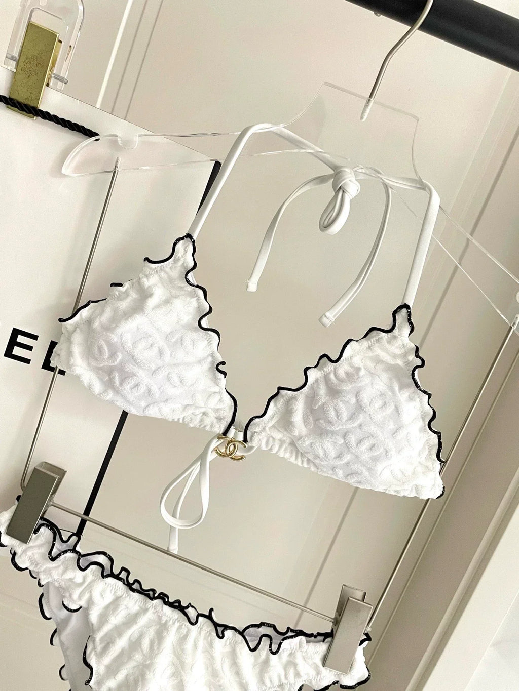 25 New bikini terry logo split swimsuit