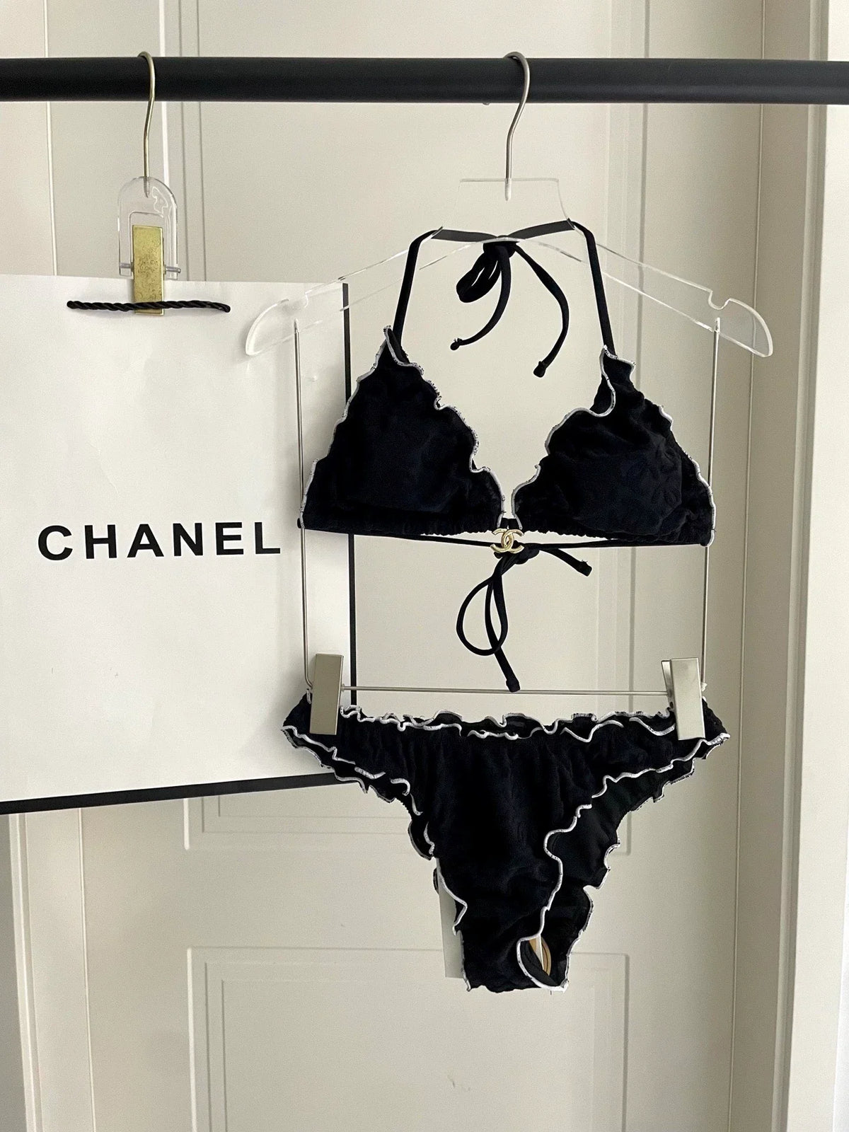 25 New bikini terry logo split swimsuit