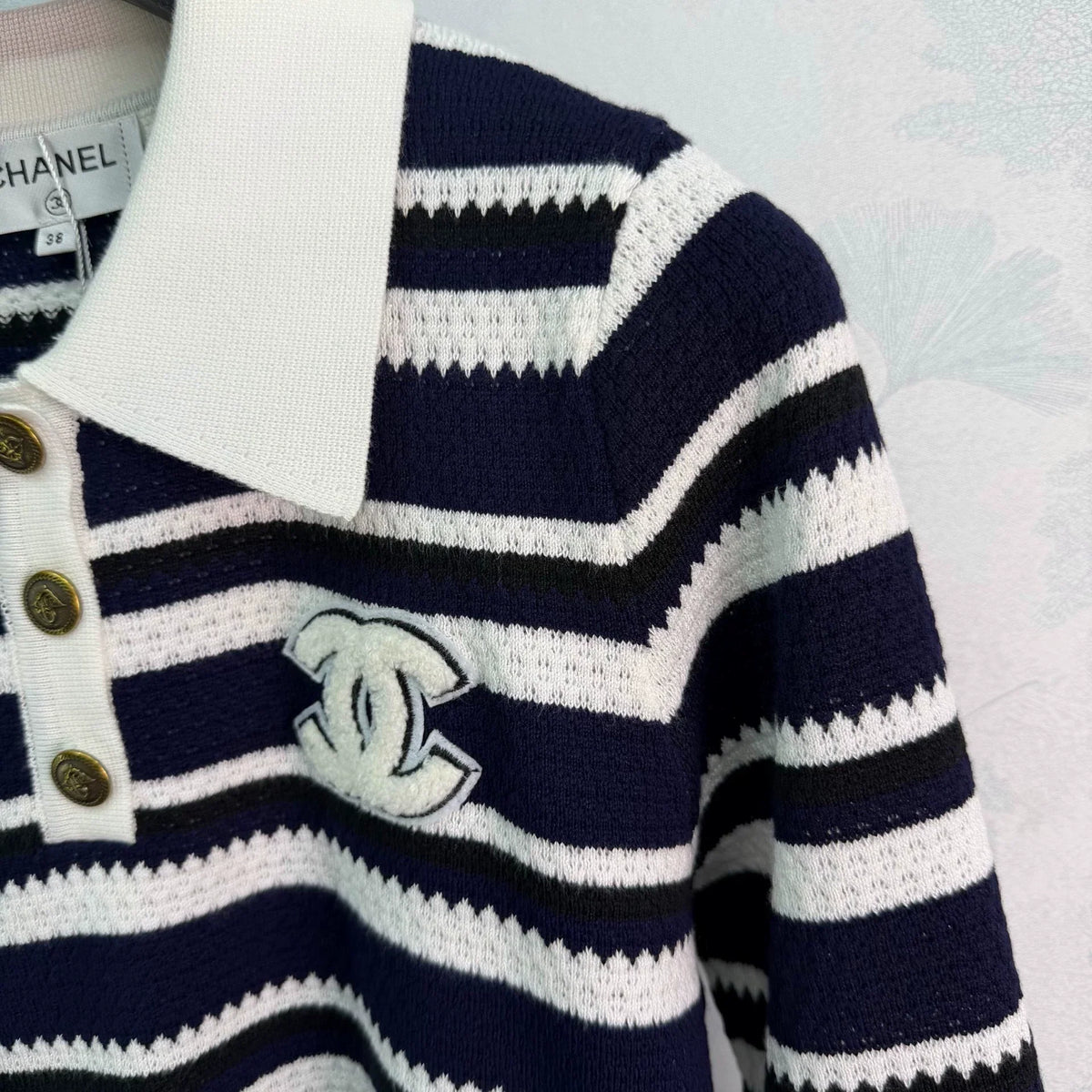 26F Early Autumn New Striped Polo Knit Sweater