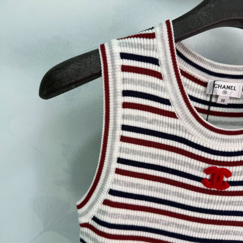 26SS New Striped Knit Vest