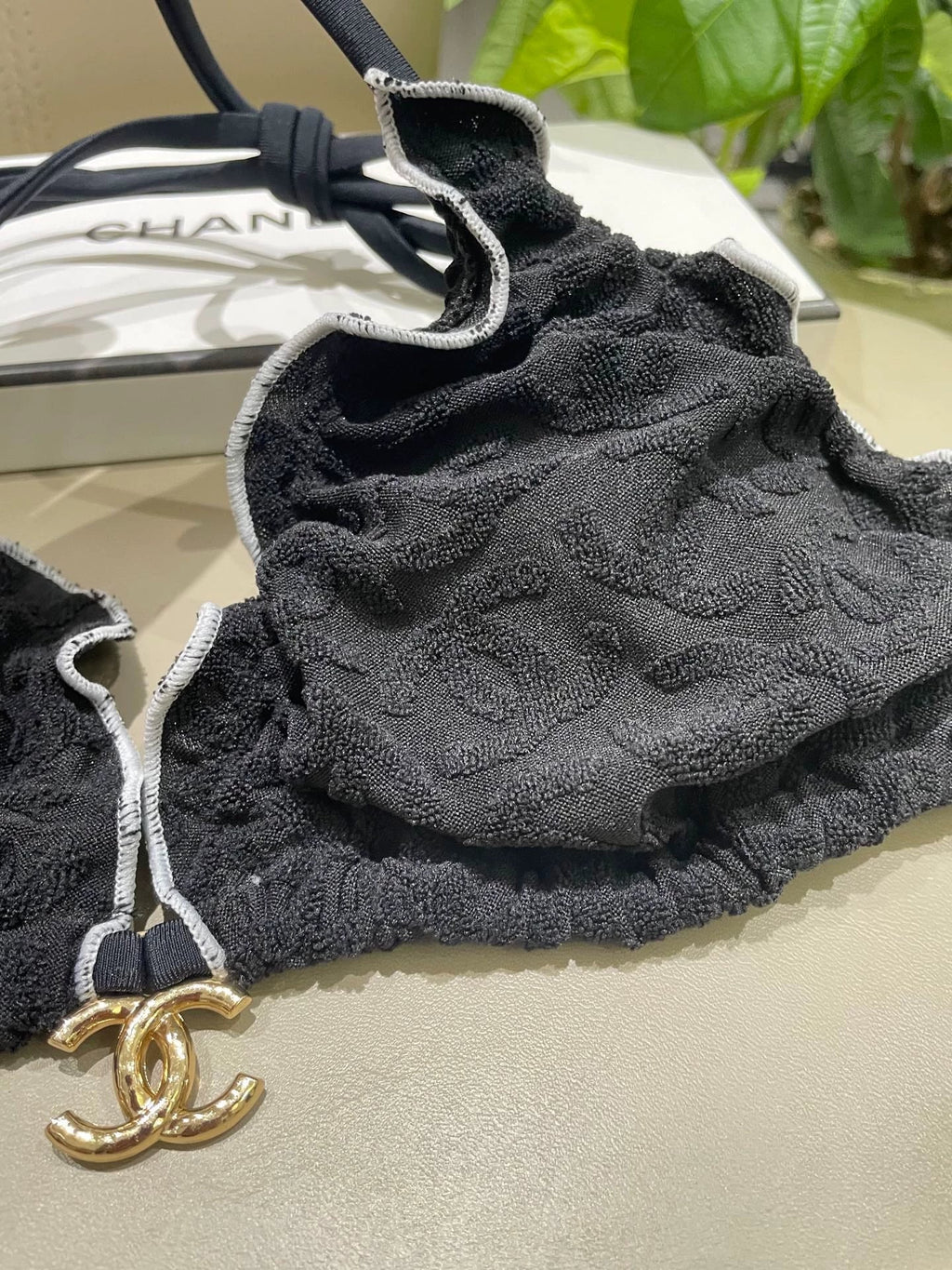 25 New bikini terry logo split swimsuit
