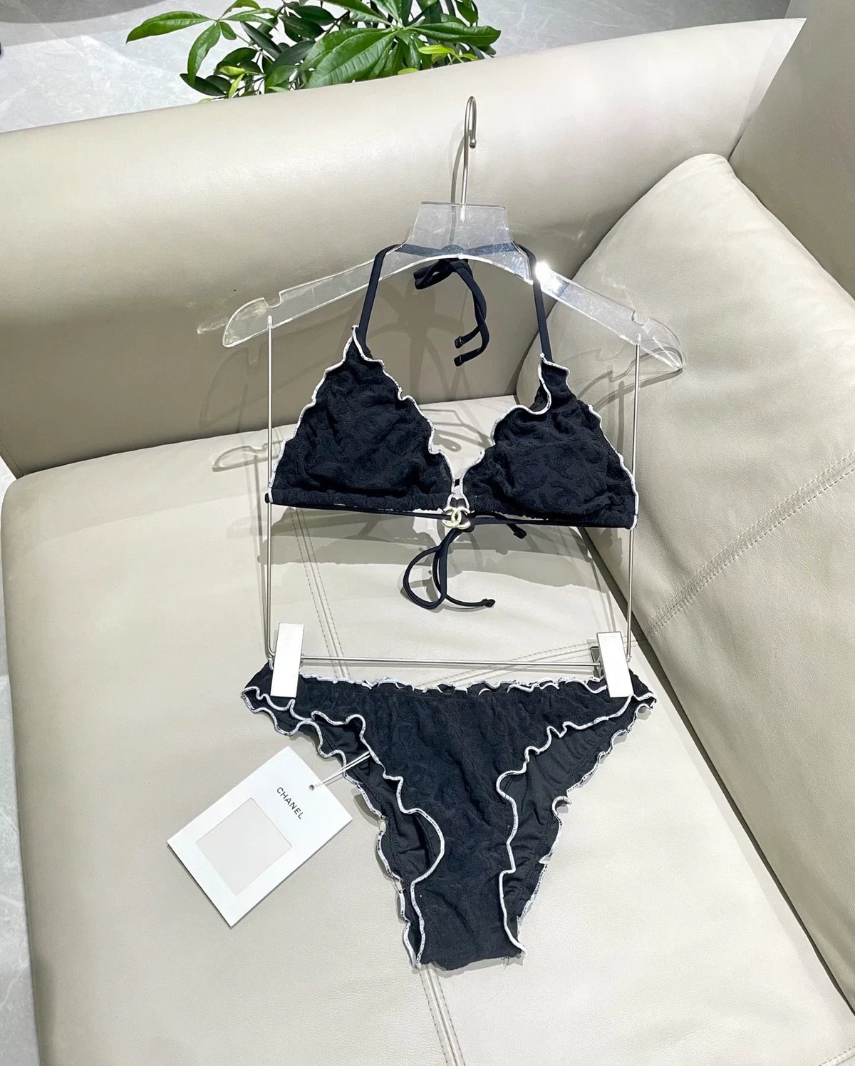 25 New bikini terry logo split swimsuit
