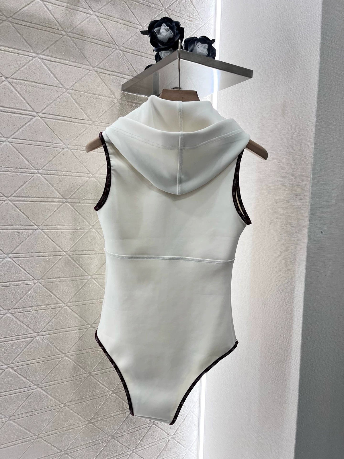 25 New Hooded Zipper One-piece Tankini Swimsuit