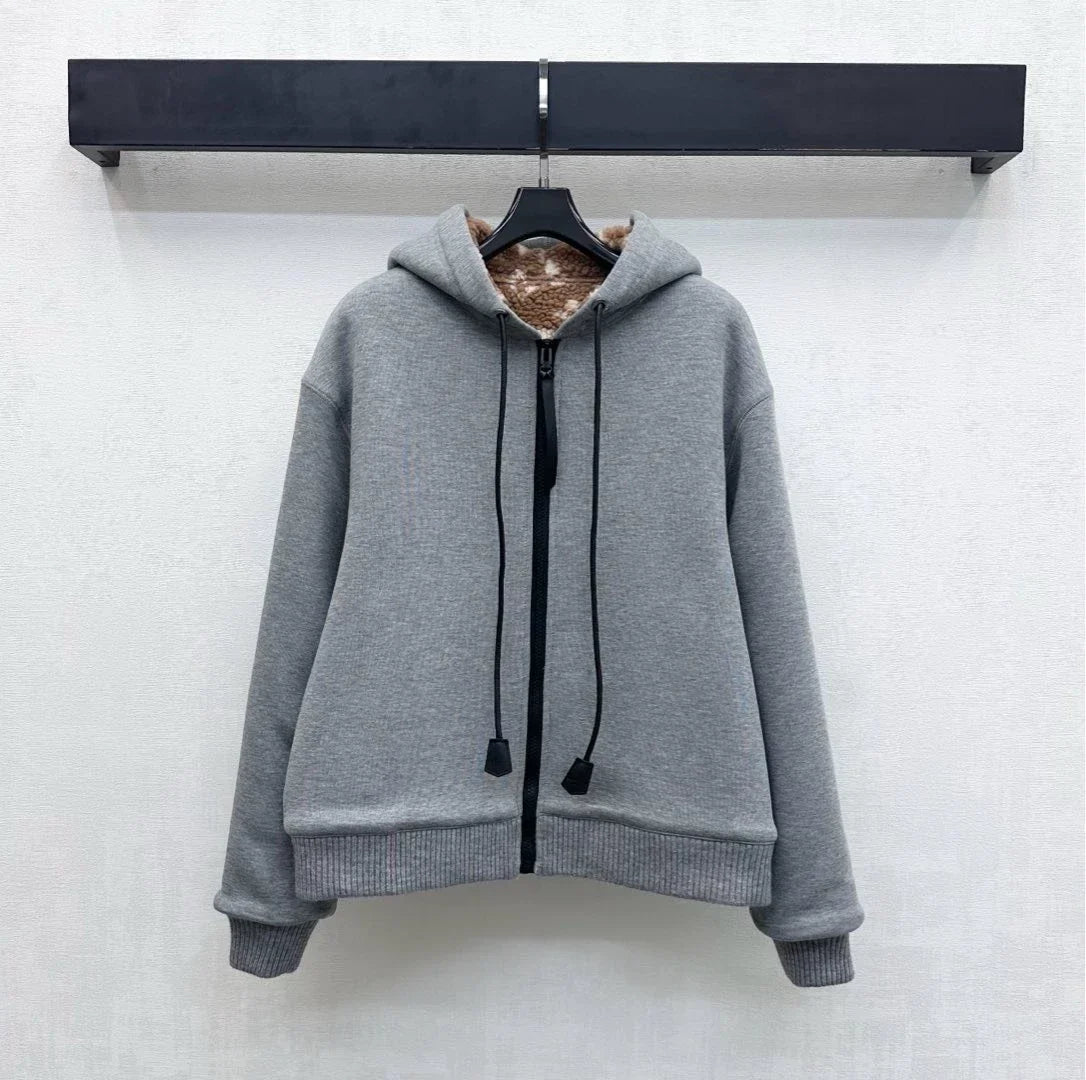 26 New Hooded Teddy Lamb Fleece Jacket