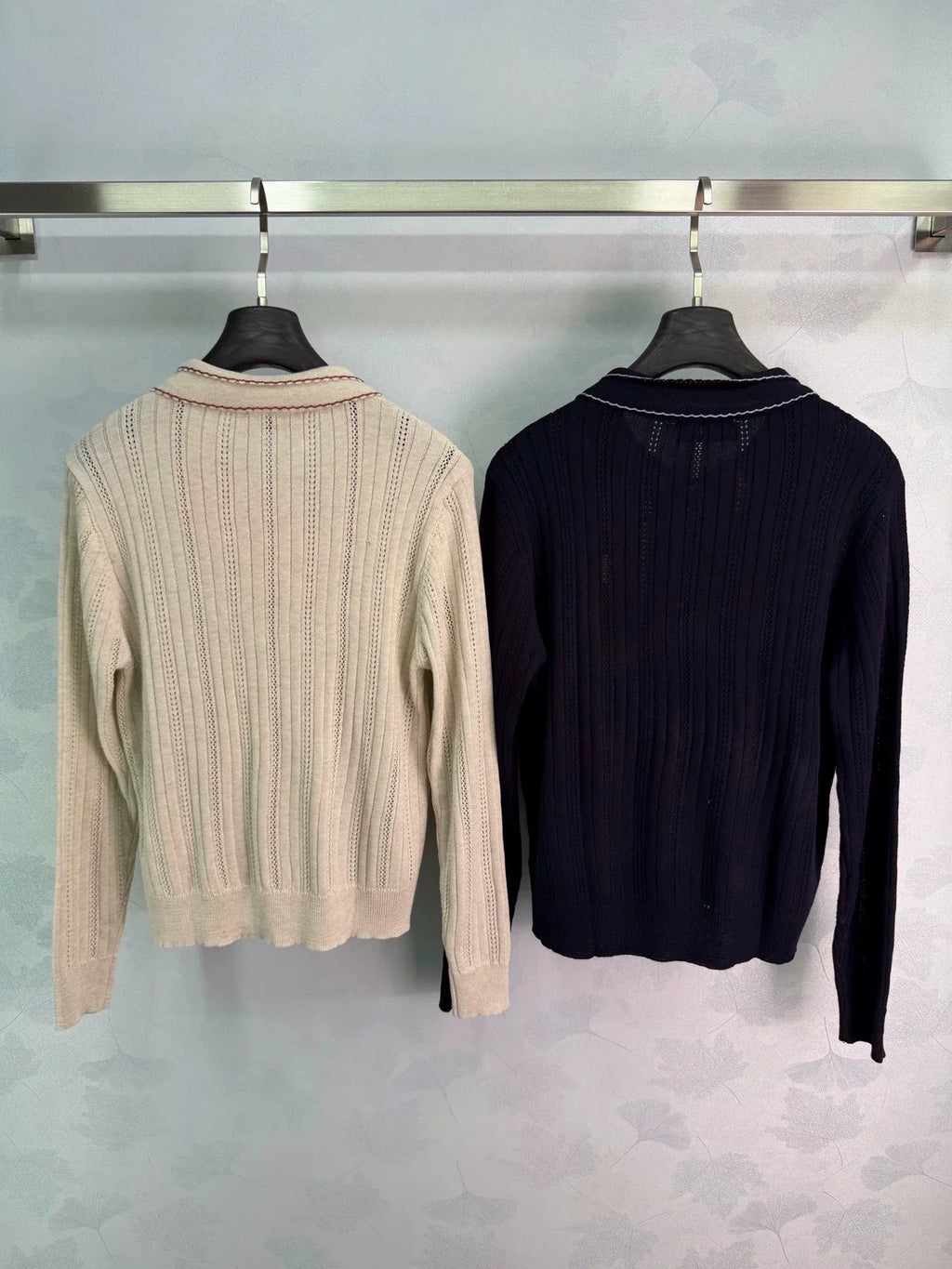 26 Early Autumn New Hollow Knit Polo Shirt
