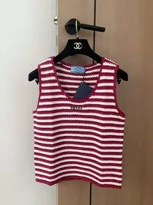25 new summer striped knitted vest