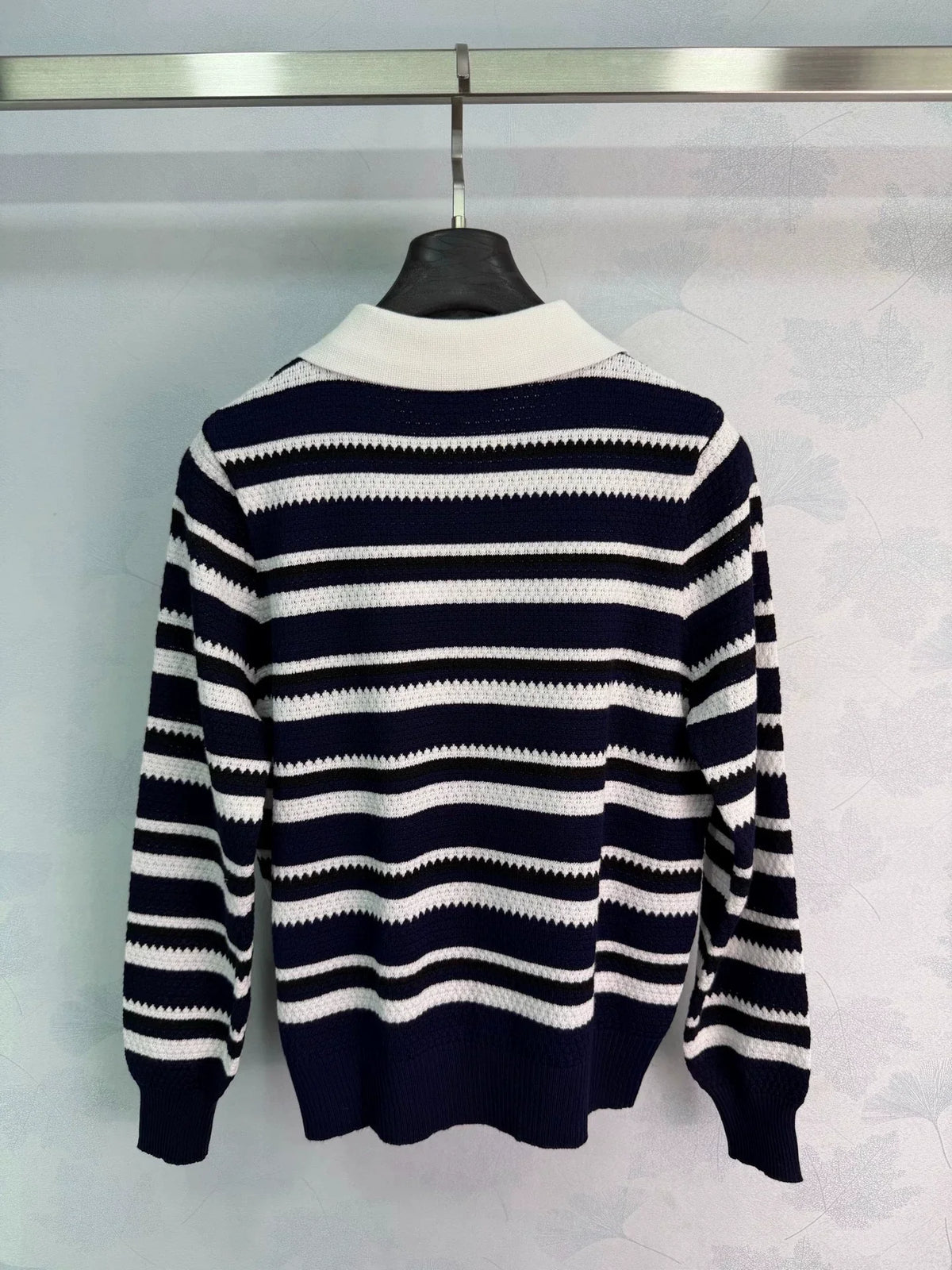 26F Early Autumn New Striped Polo Knit Sweater