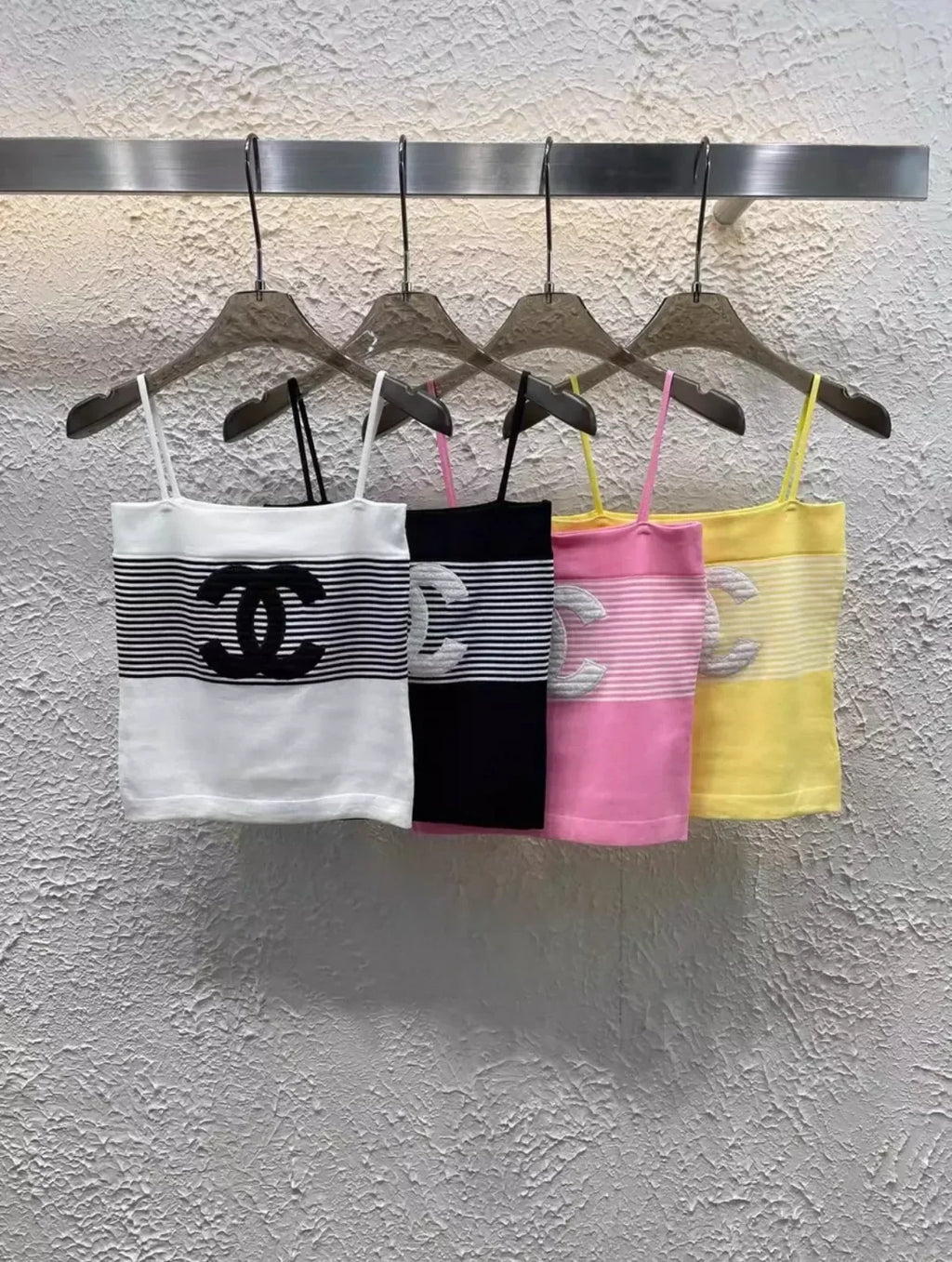 25 Summer New Striped Knitted Suspenders