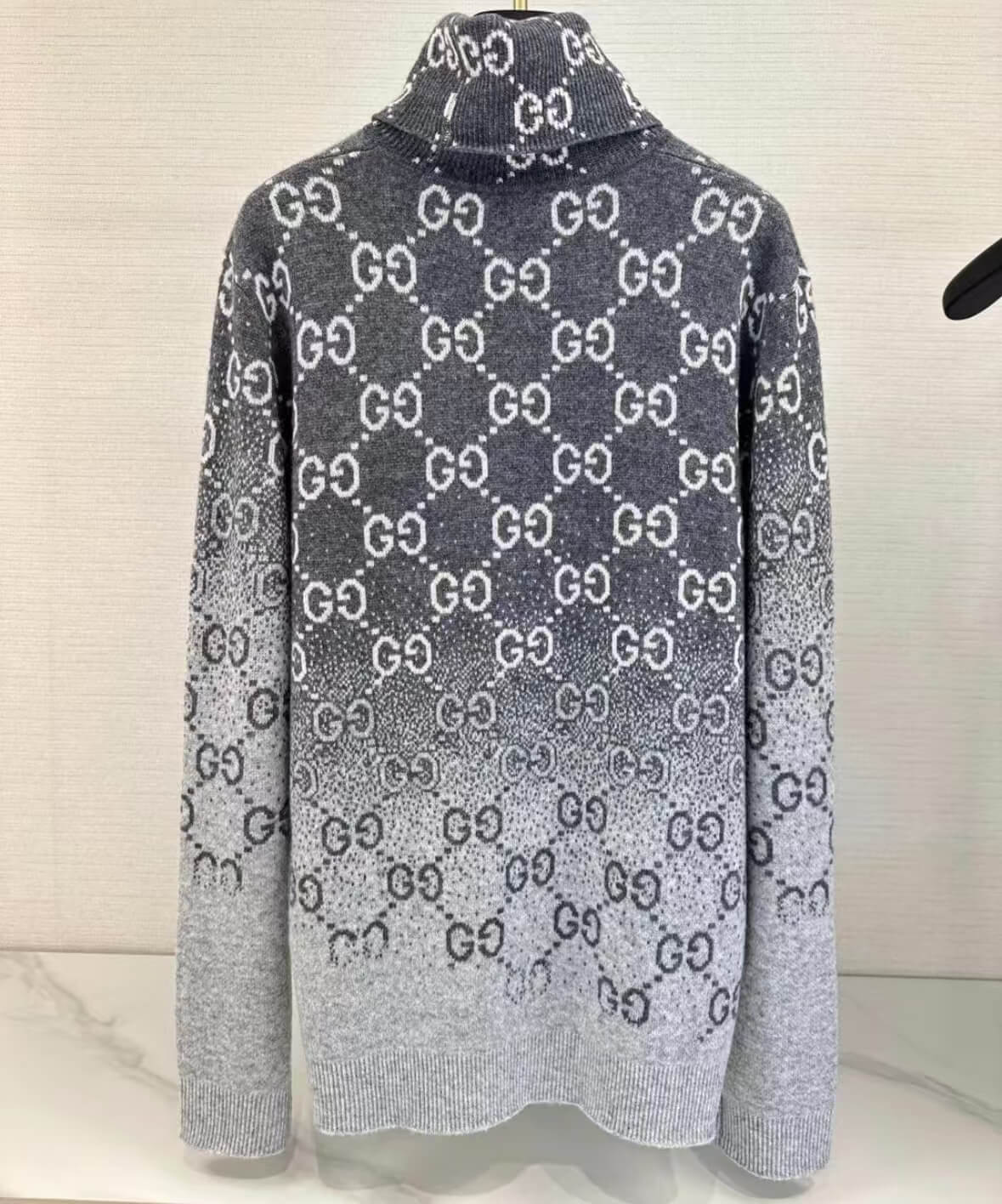 Gradient All-Over Print Turtleneck Sweater