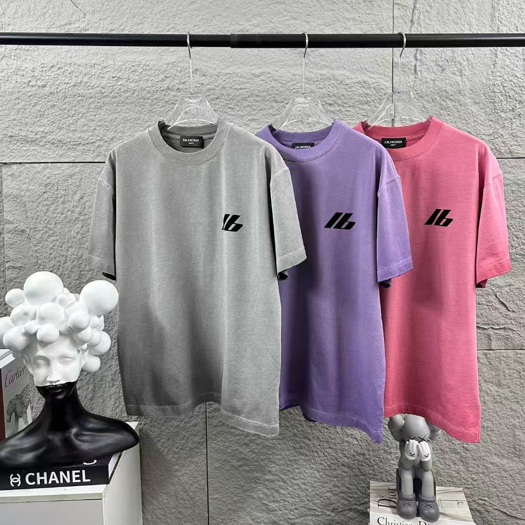New letter flocking T-shirt