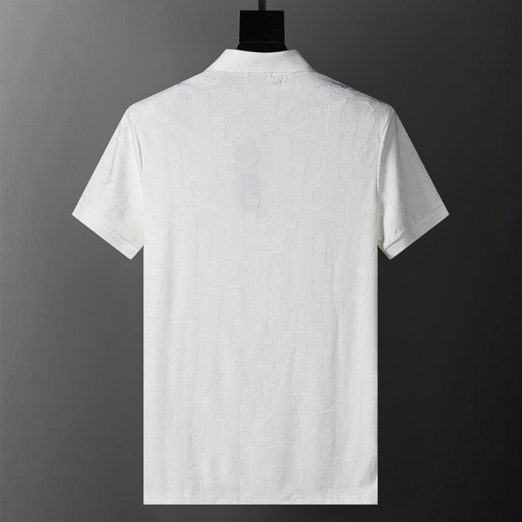 Knitted jacquard fabric lapel T-shirt
