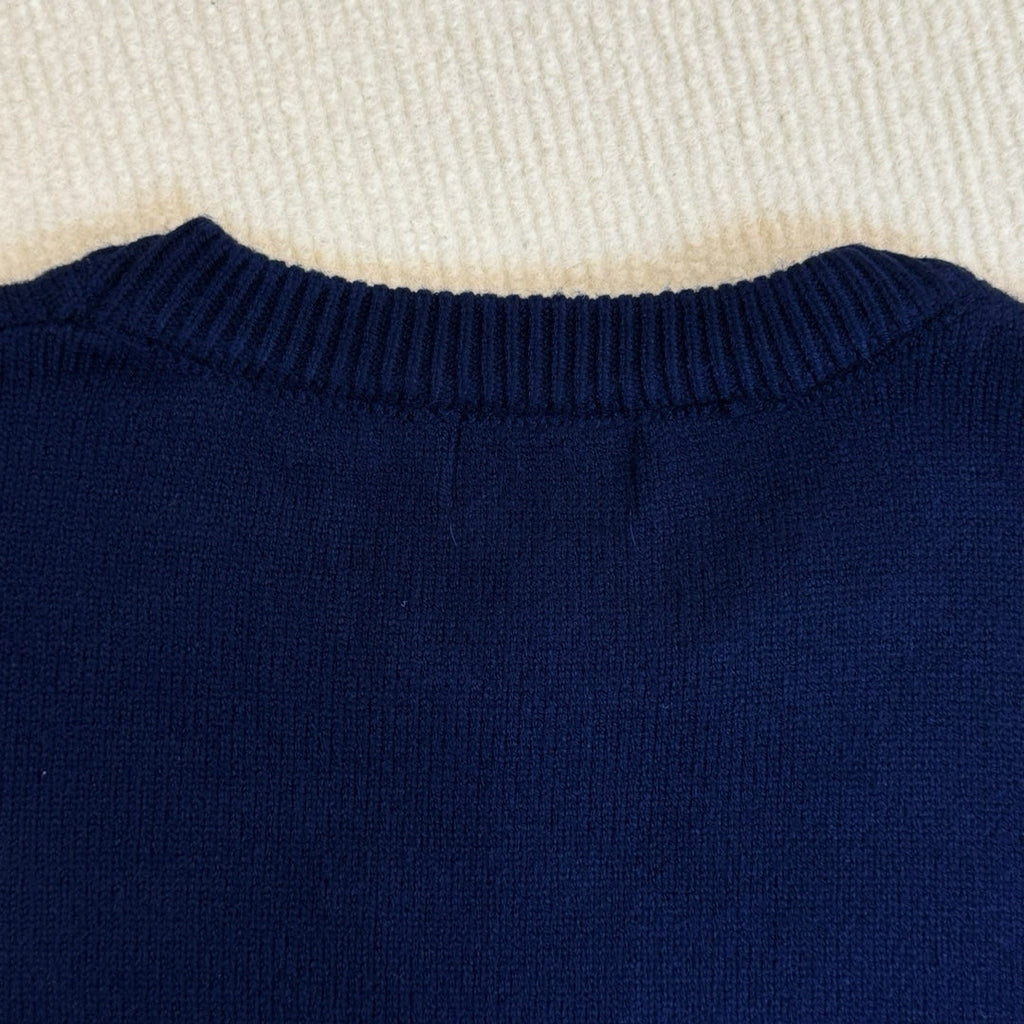 Letter pattern small logo knitted sweater