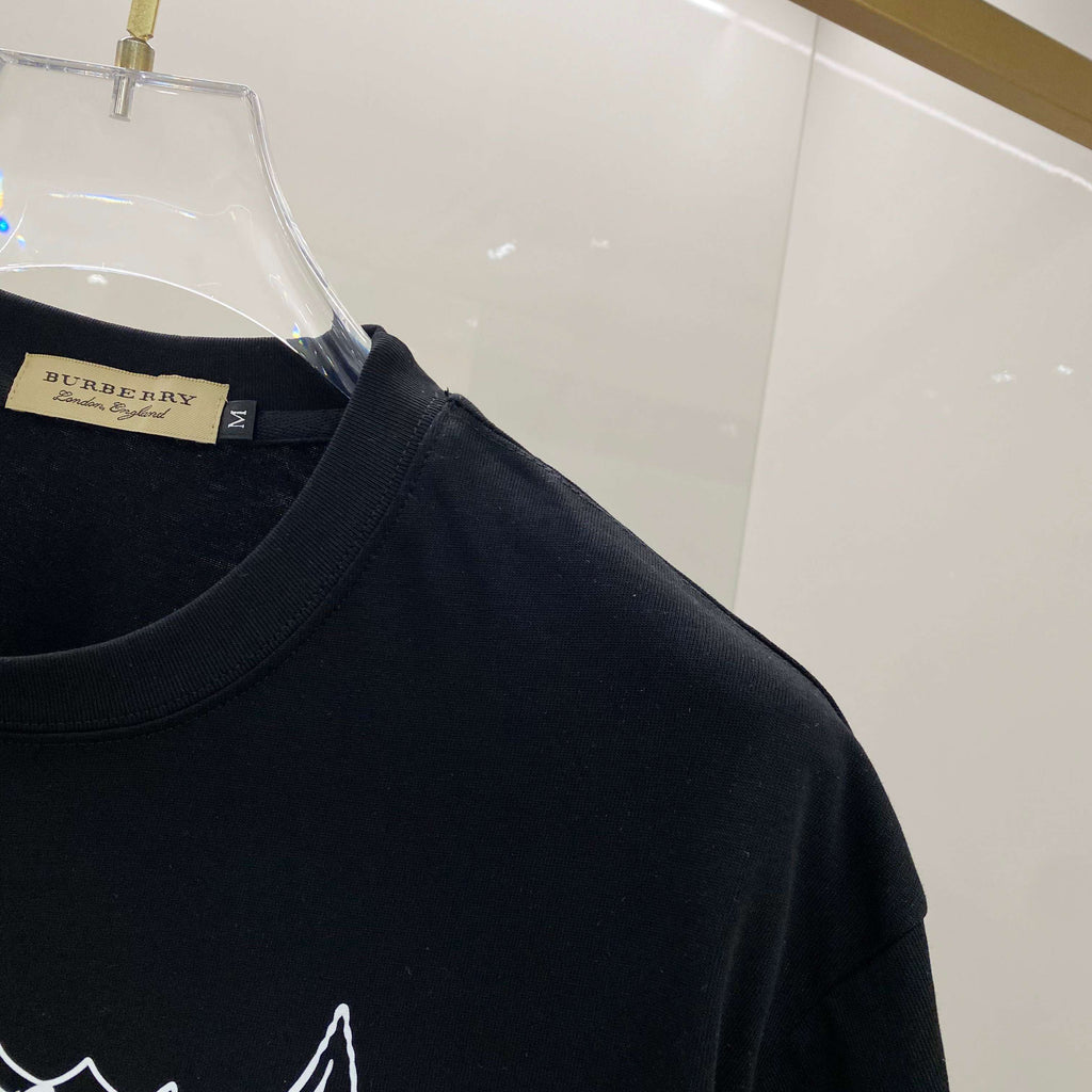 Chest sticker printed logo round neck short sleeved T-shirt 3