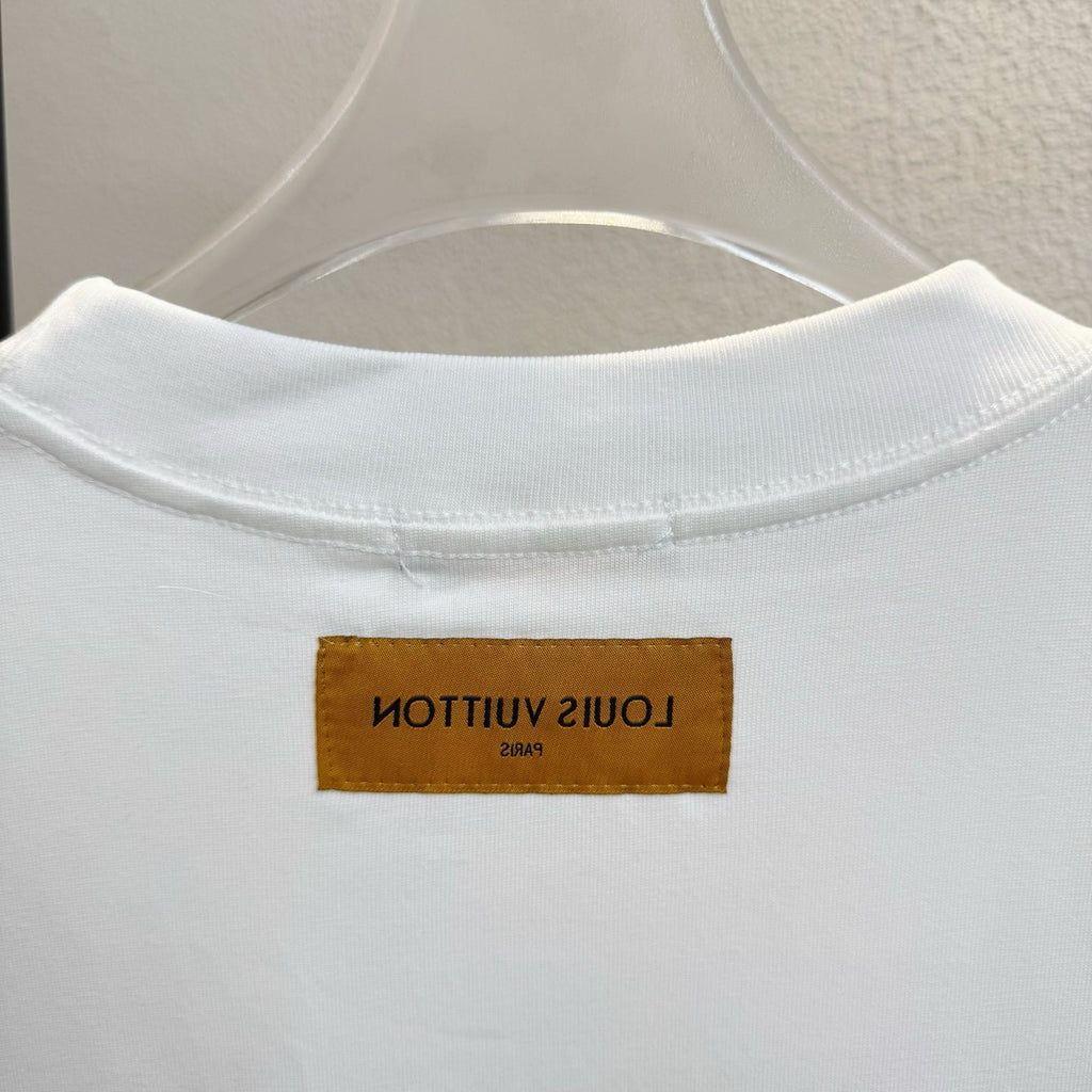 Flame Crack Logo Graffiti Letter Round Neck Short Sleeve