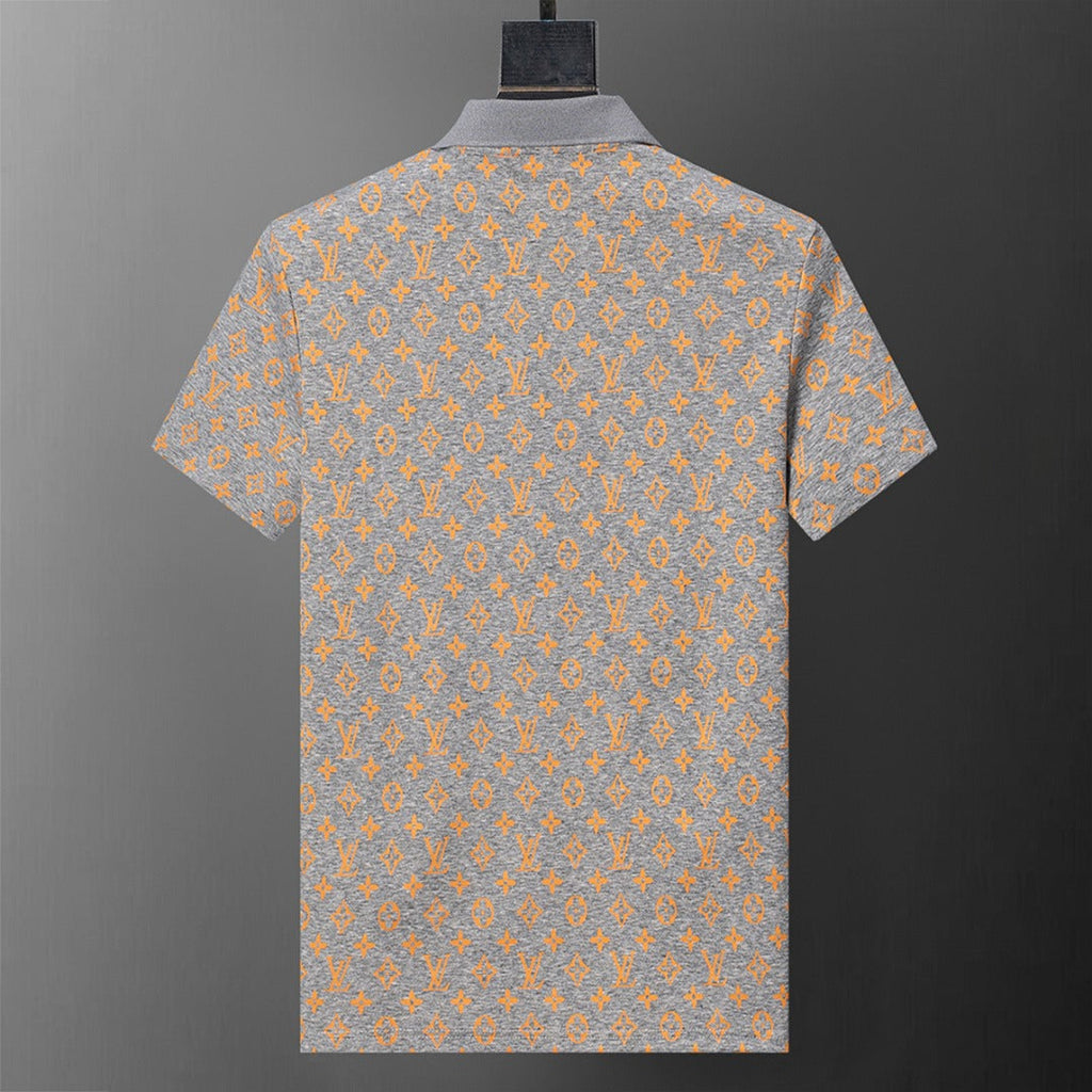 Knitted jacquard fabric lapel T-shirt