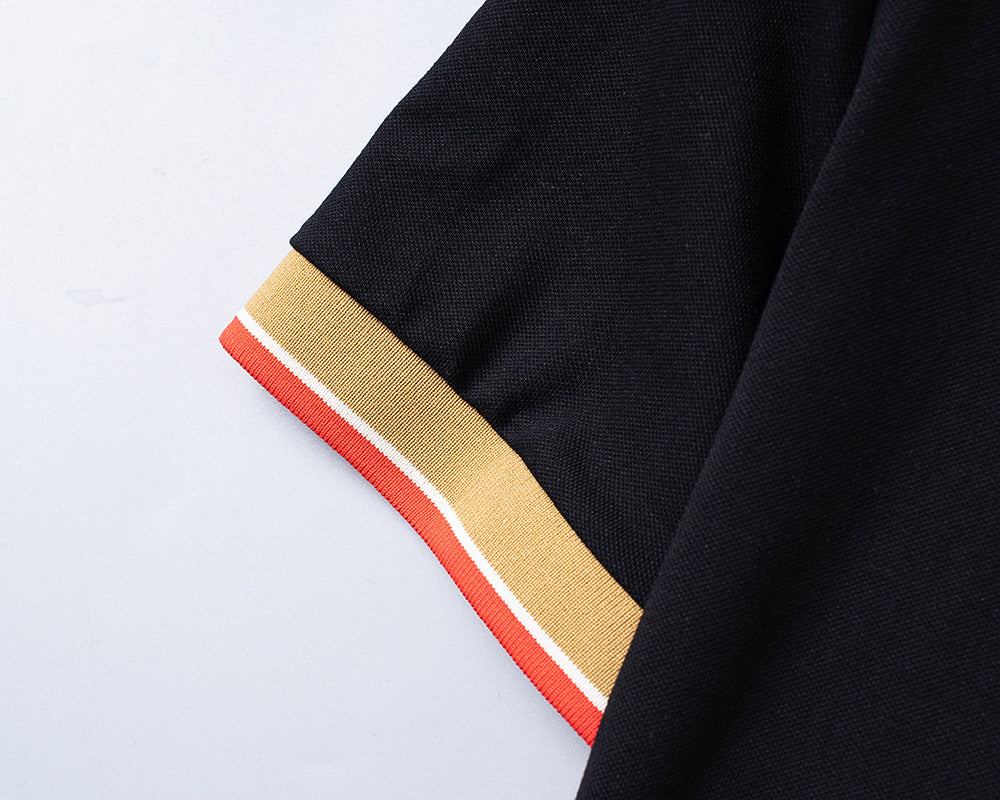 Silk pearl fabric lapel T-shirt