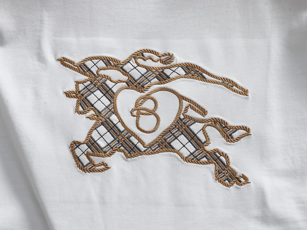 Classic Embroidered Round Neck T-shirt with Back
