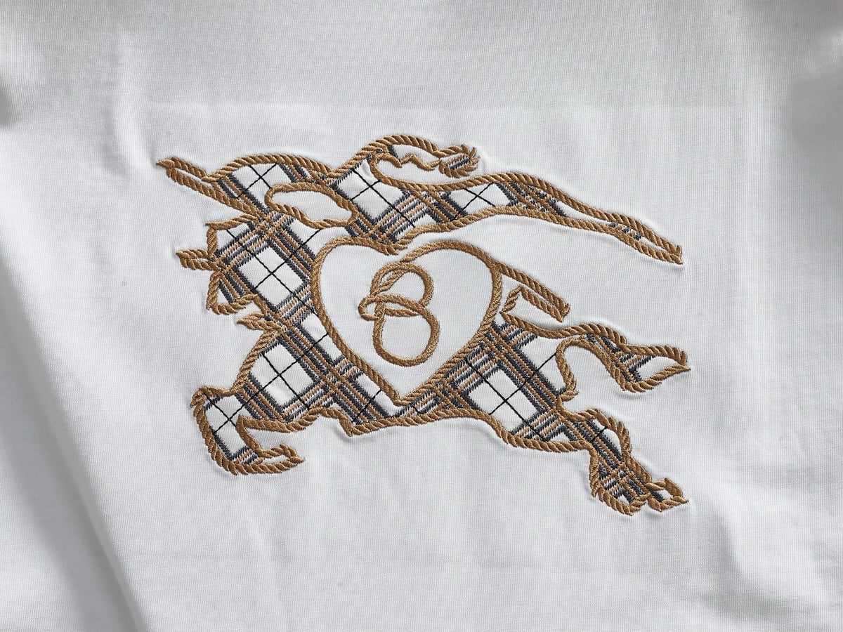 Classic Embroidered Round Neck T-shirt with Back