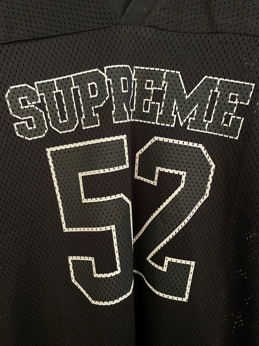 52 mesh letter embroidered V-neck football jersey casual sports short sleeved T-shirt