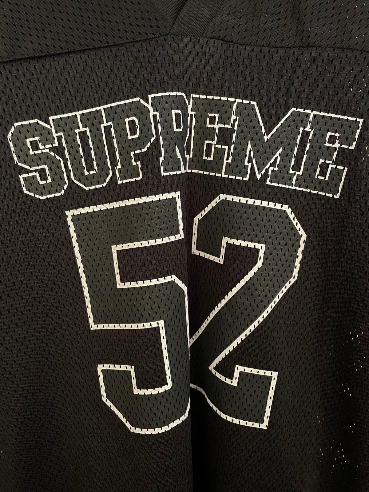 52 mesh letter embroidered V-neck football jersey casual sports short sleeved T-shirt