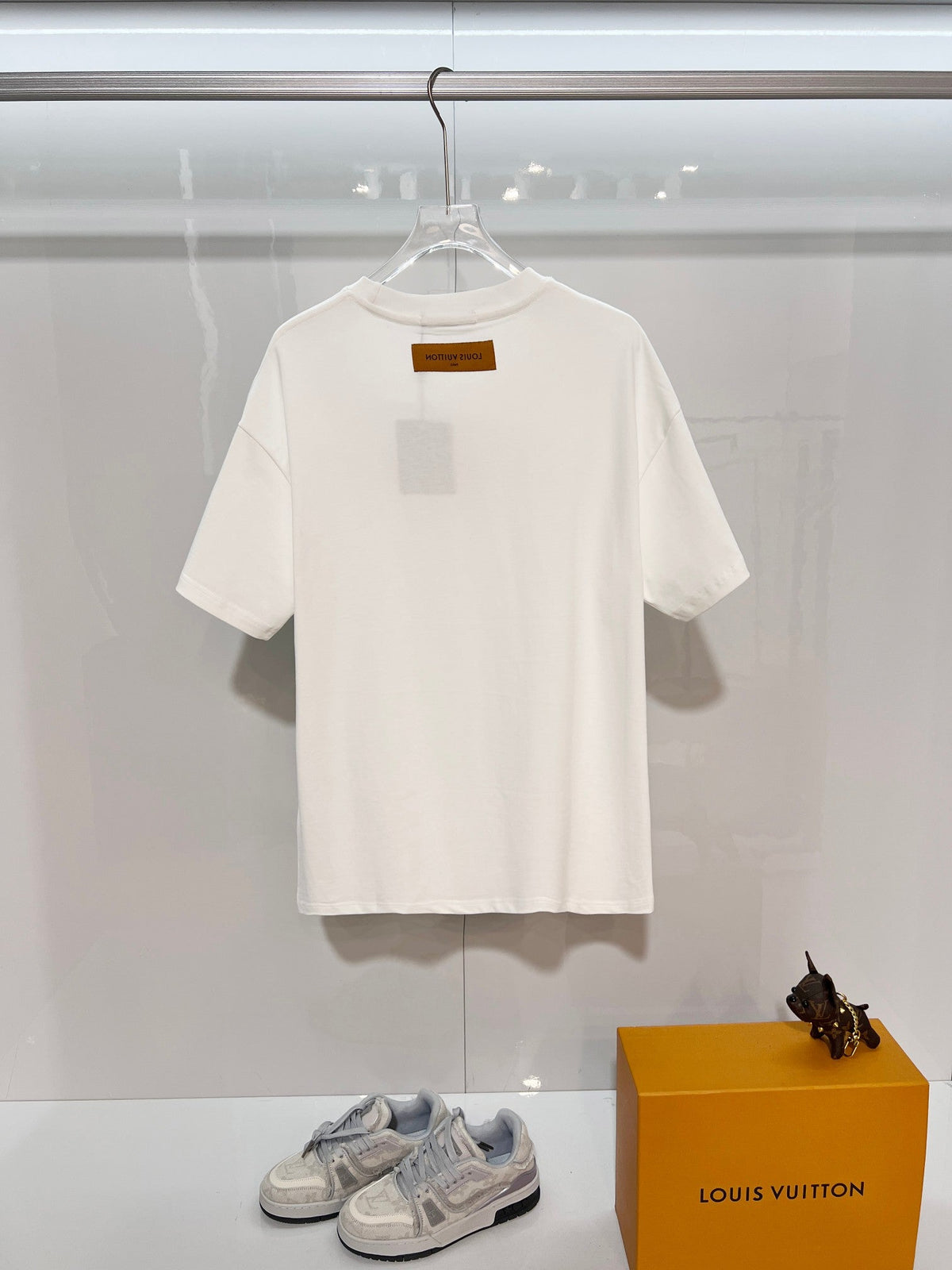 Green offset letter slogan round neck T-shirt