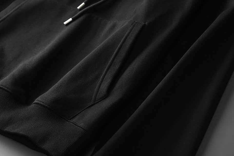 Black hooded sweatshirt
