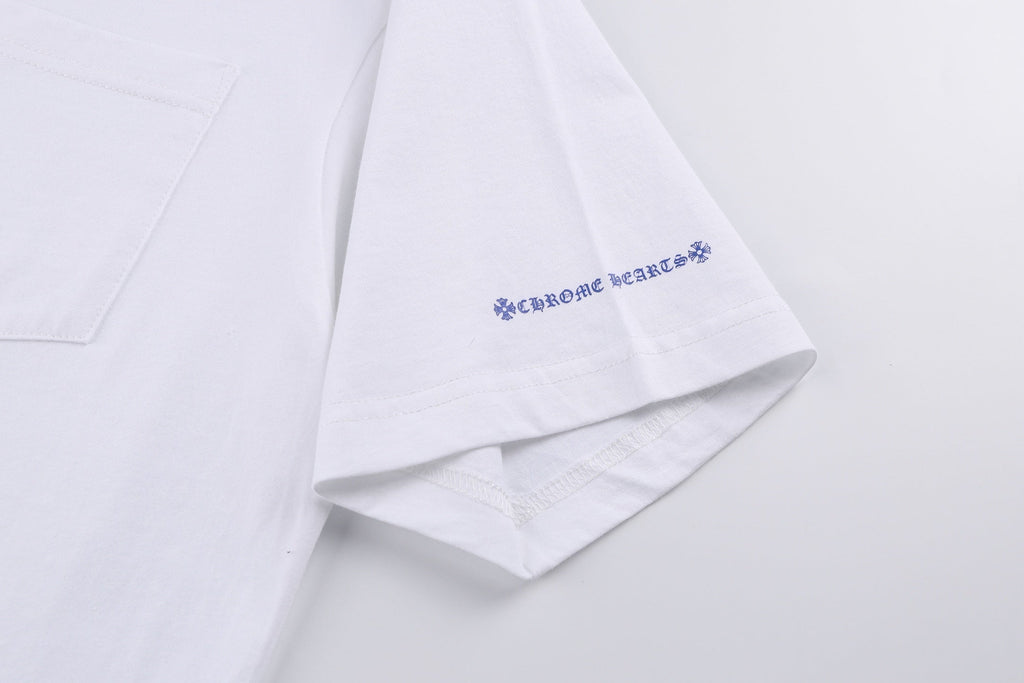 Pattern printed round neck short sleeved shirt