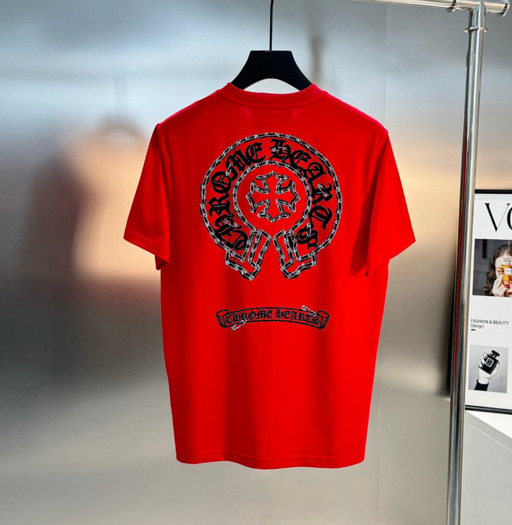 Summer New Classic Sanskrit Horseshoe Printed T-shirt