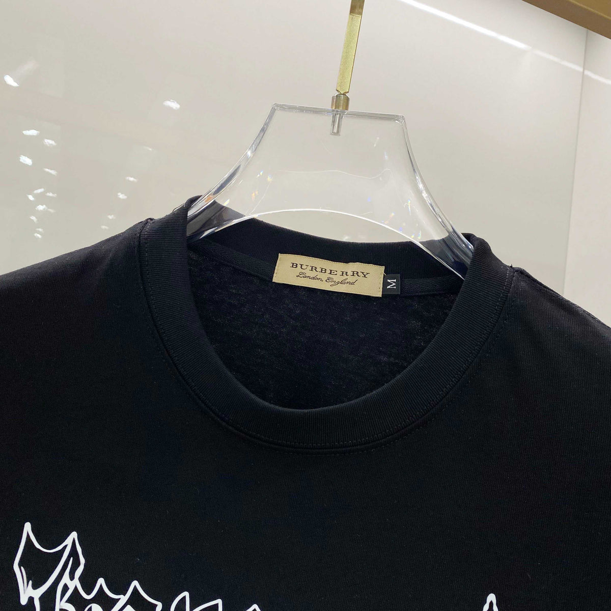 Chest sticker printed logo round neck short sleeved T-shirt 3