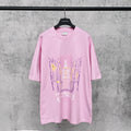 Imported direct spray printed short sleeved T-shirt