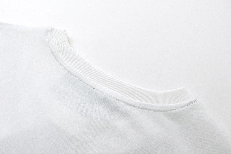 Spring and summer new style horseneck button print round neck short sleeved T-shirt
