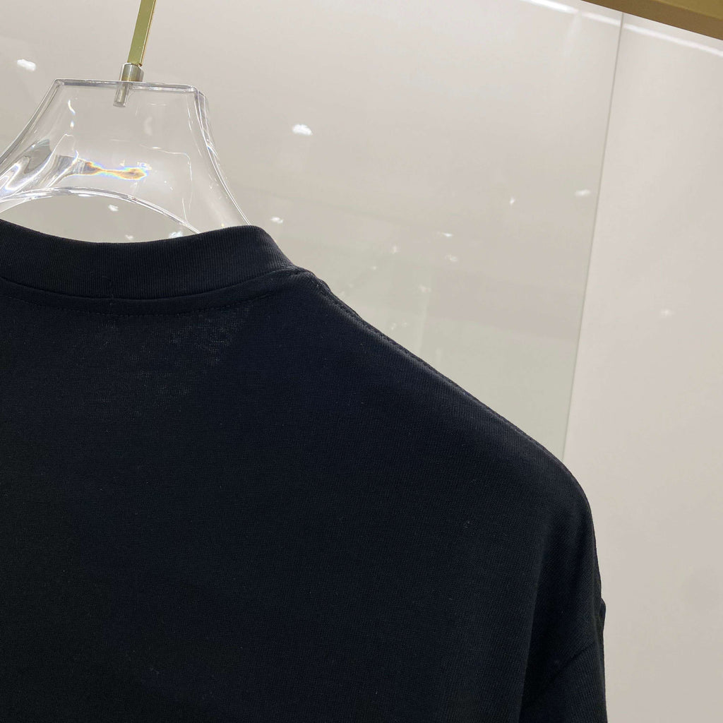 Chest sticker printed logo round neck short sleeved T-shirt 9