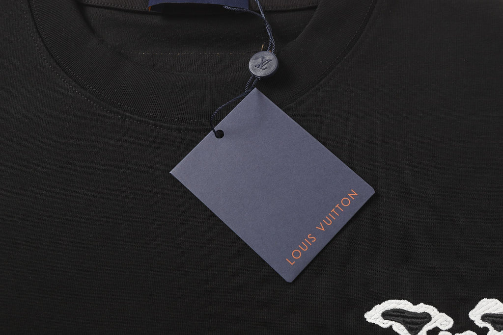 Cotton embroidered short sleeved T-shirt