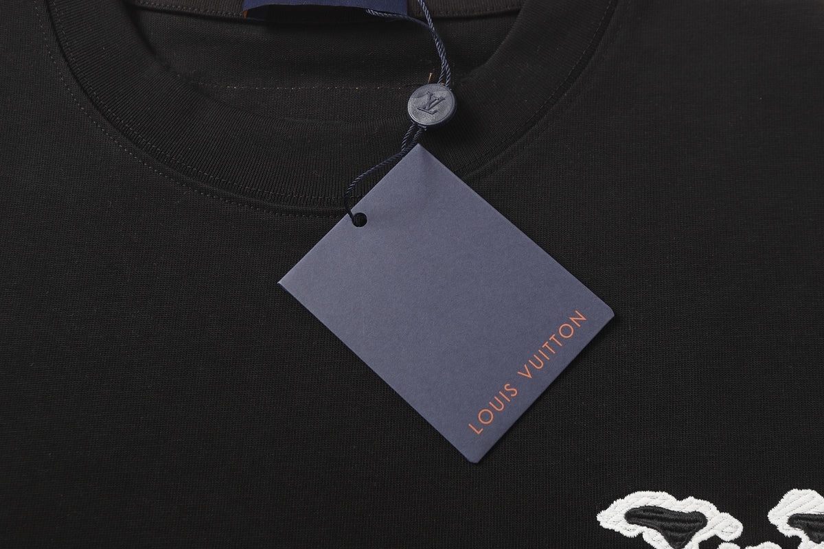 Cotton embroidered short sleeved T-shirt