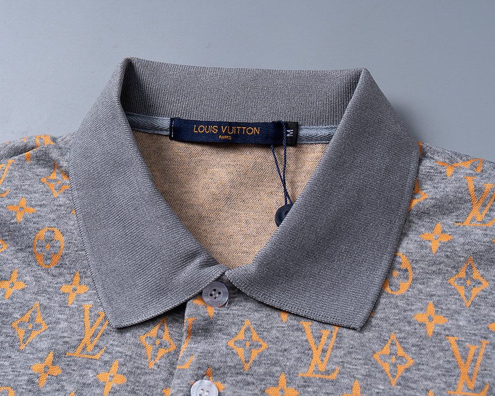 Knitted jacquard fabric lapel T-shirt