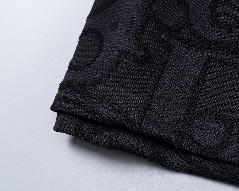 Knitted jacquard fabric lapel T-shirt