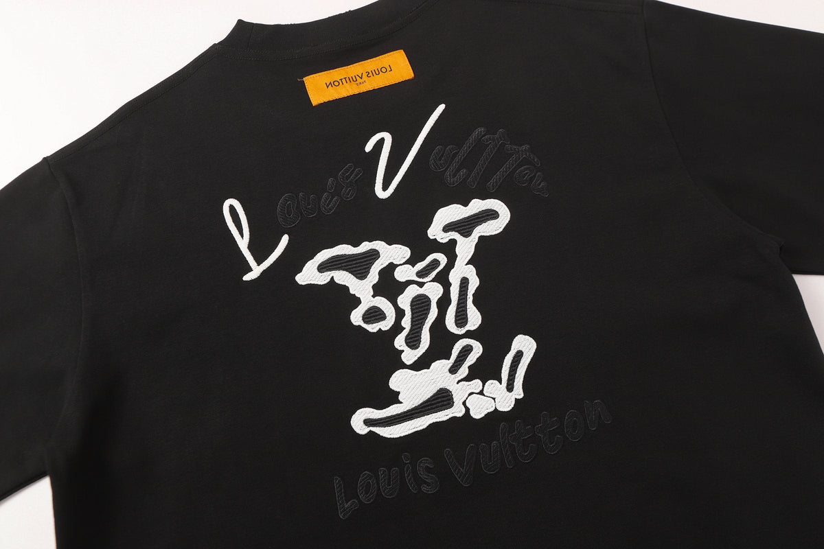 Cotton embroidered short sleeved T-shirt