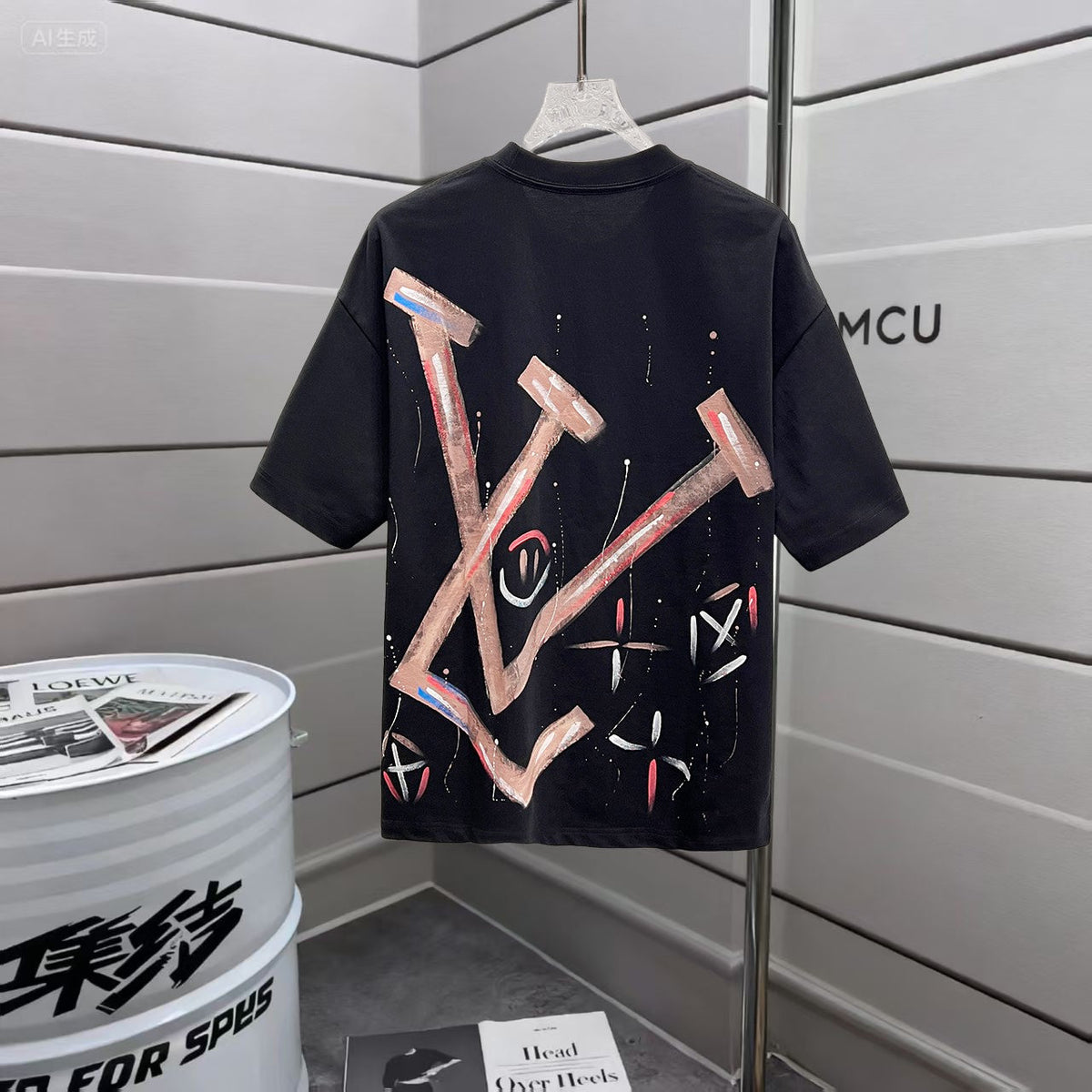 Loose hand drawn T-shirt -5