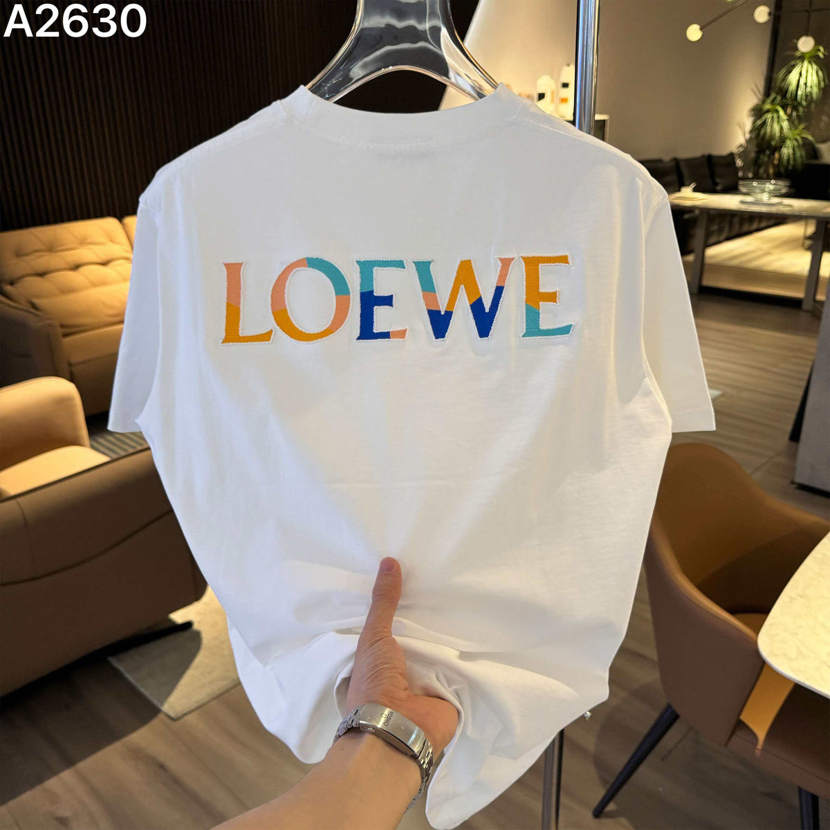 26ss new embroidery craft logo letter short sleeved shirt