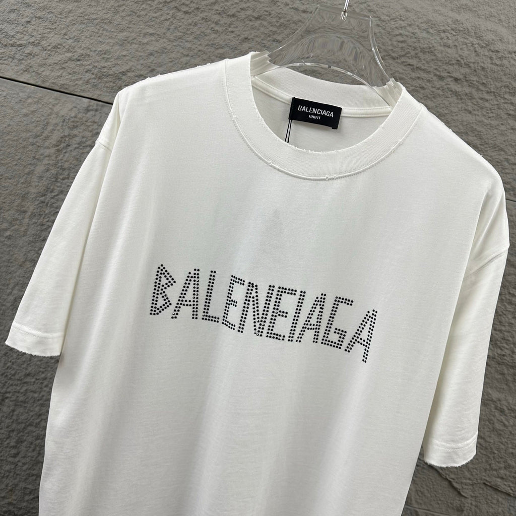 Hot stamping+hot drilling process pure cotton fabric short sleeved T-shirt for both men and women