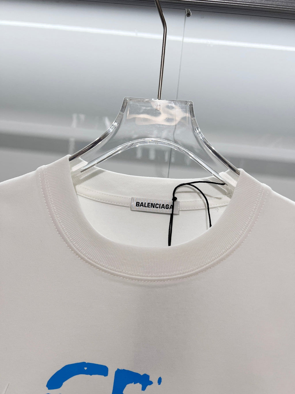 3D raised printed letter round neck T-shirt