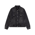 Classic back crown rhinestone vintage denim jacket