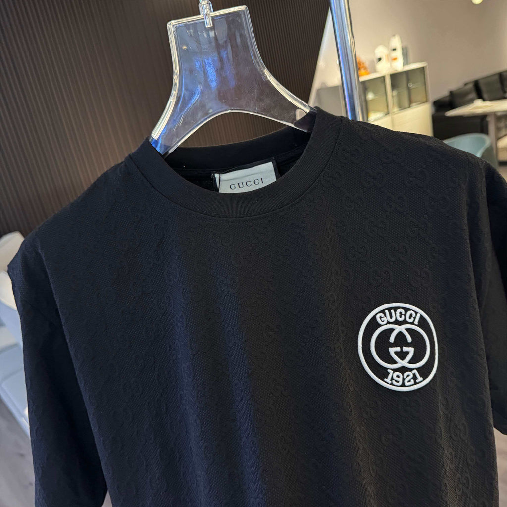 6ss New Embroidery Jacquard Craft Logo Letter Short Sleeve